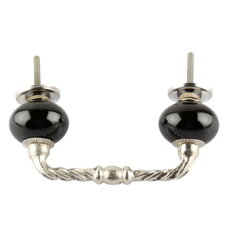 Solid Black Ceramic Cut Bridge Handles